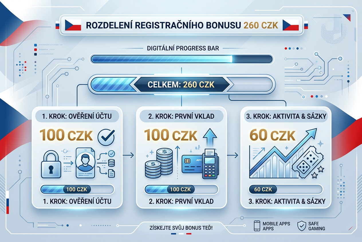 Infografika rozdělení bonusu 260 Kč